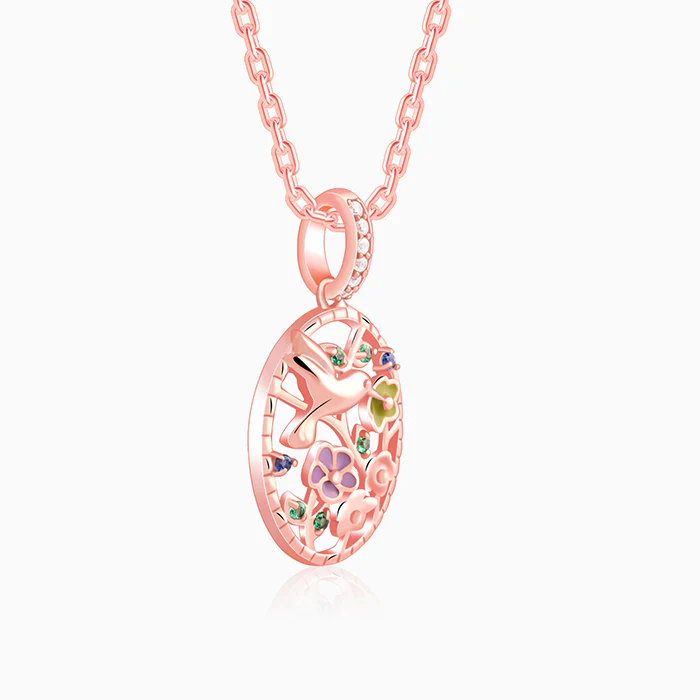 Rose Gold Love Of Nature Pendant With Link Chain - Image 4