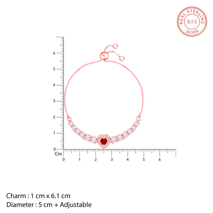 Rose Gold Love Of Red Bracelet - Image 4