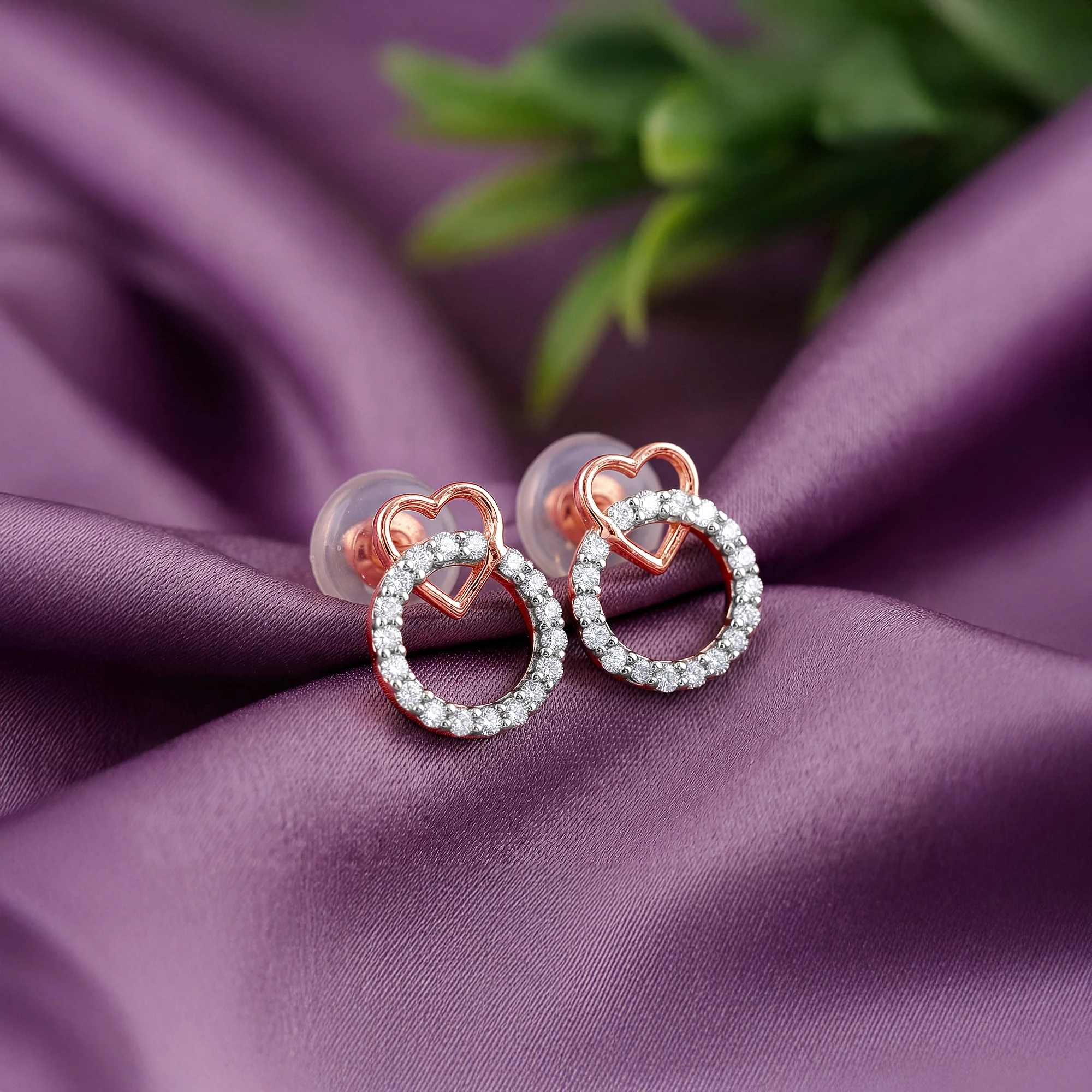 Rose Gold Love Orbit Lab Grown Diamond Earrings - Image 2