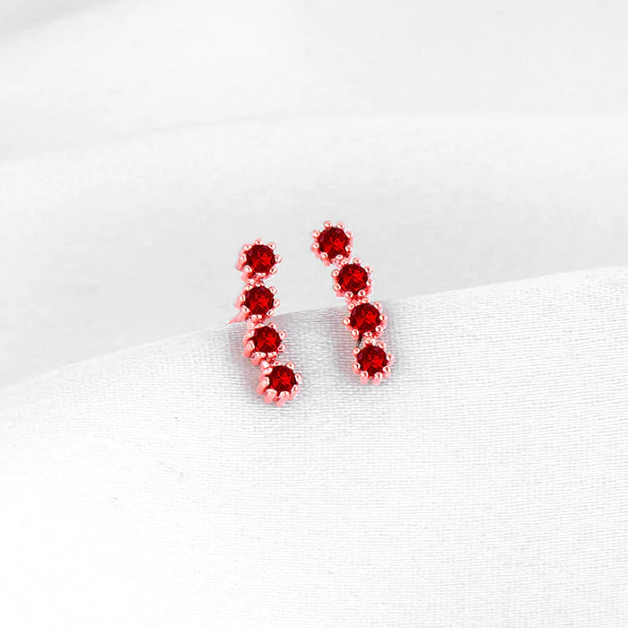 Rose Gold Love Quartet Earrings - Image 2