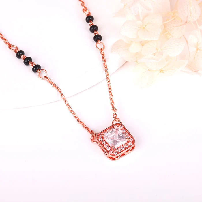 Rose Gold Love Square Mangalsutra - Image 2