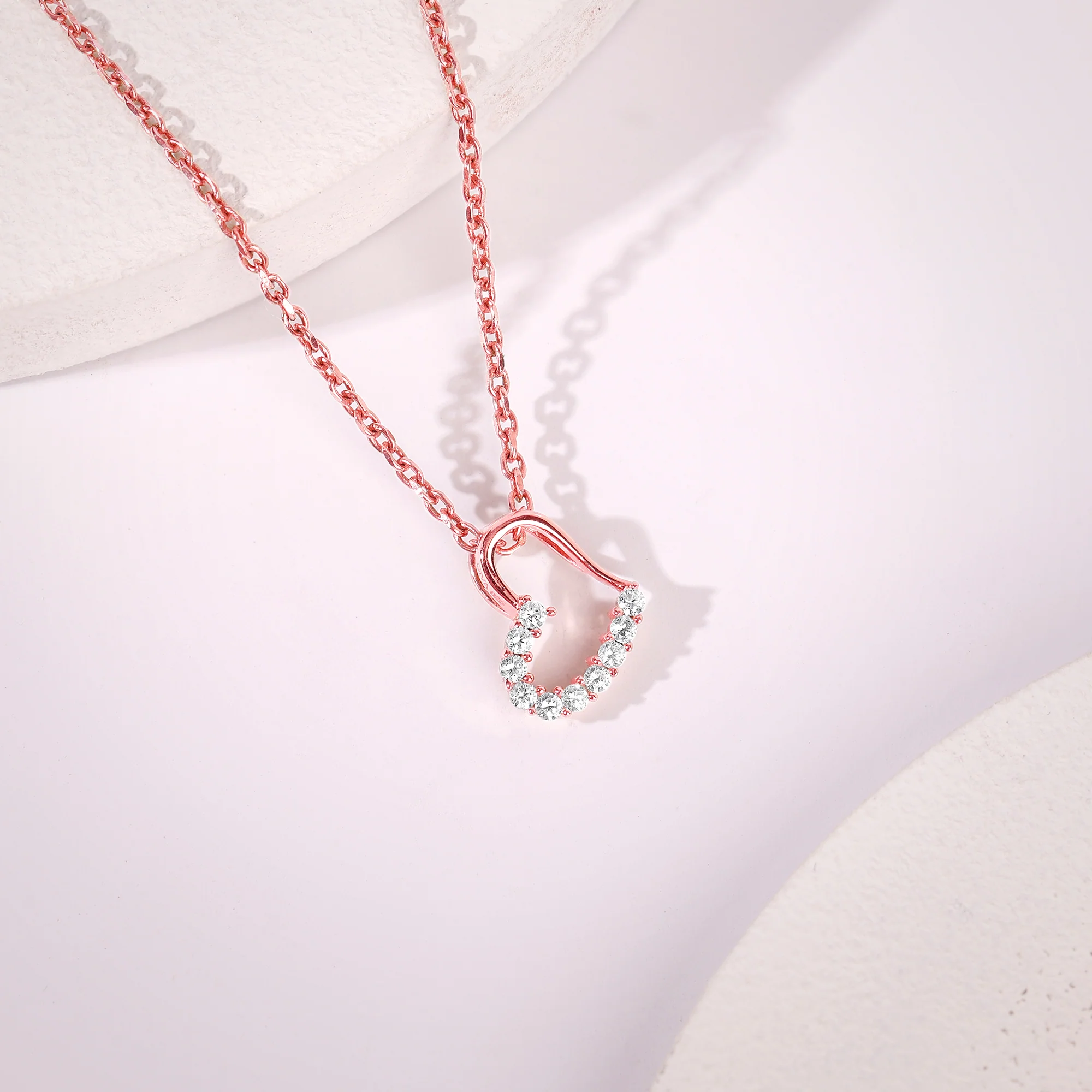 Rose Gold Loved You Pendant With Link Chain - Image 2