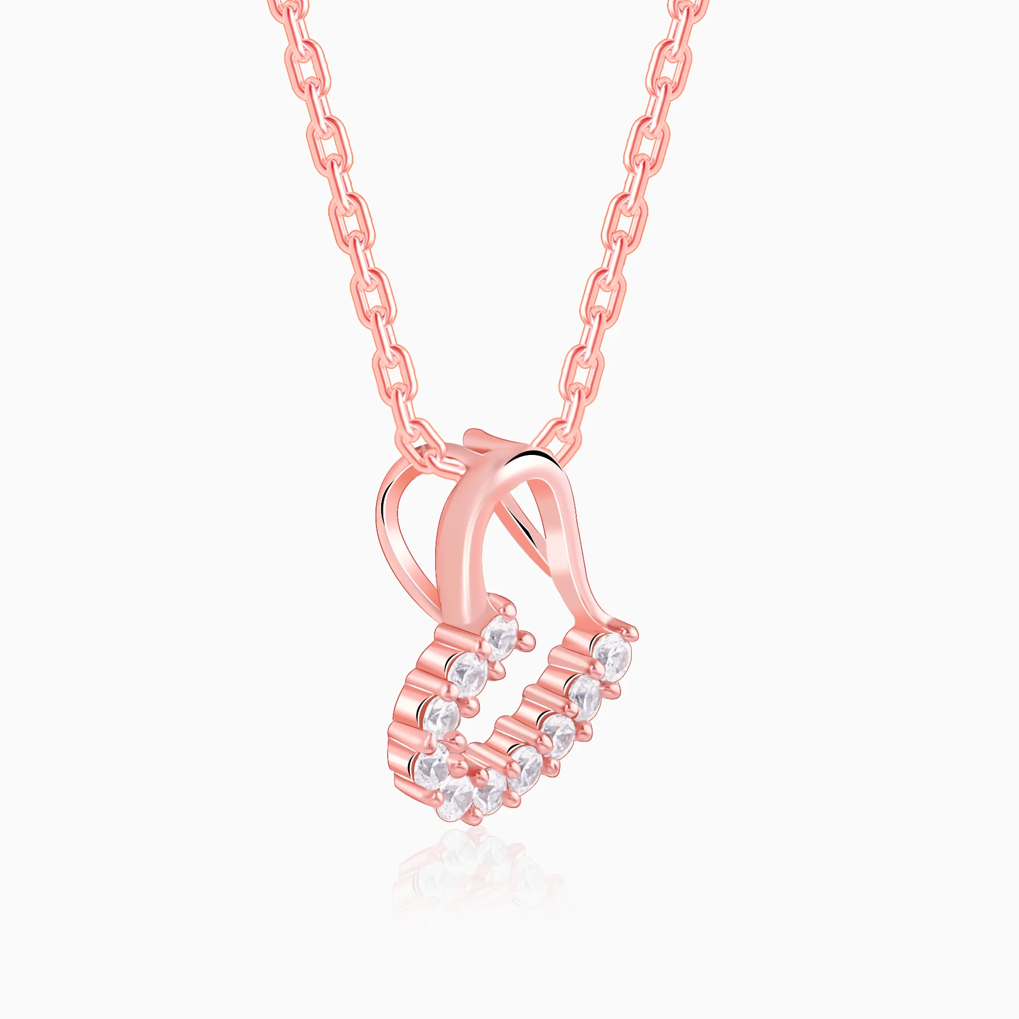 Rose Gold Loved You Pendant With Link Chain - Image 4