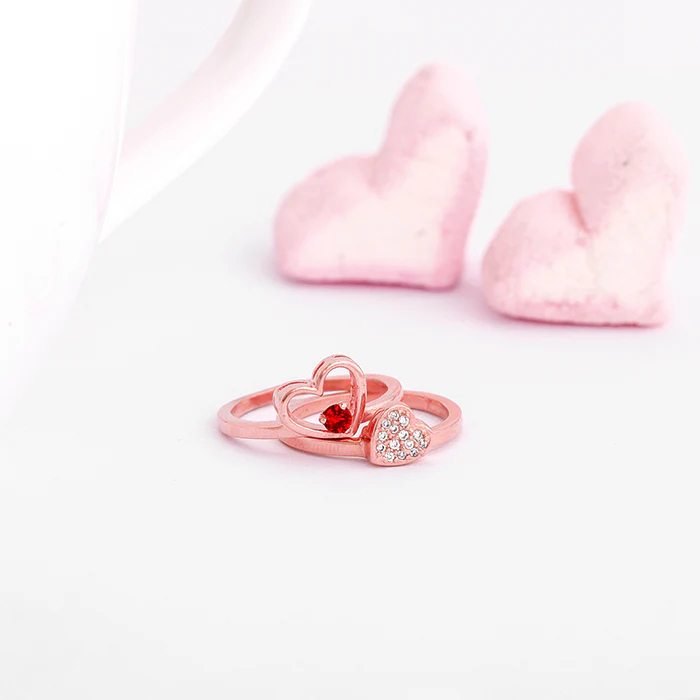 Rose Gold Lovie Dovie Stackable Rings - Image 2