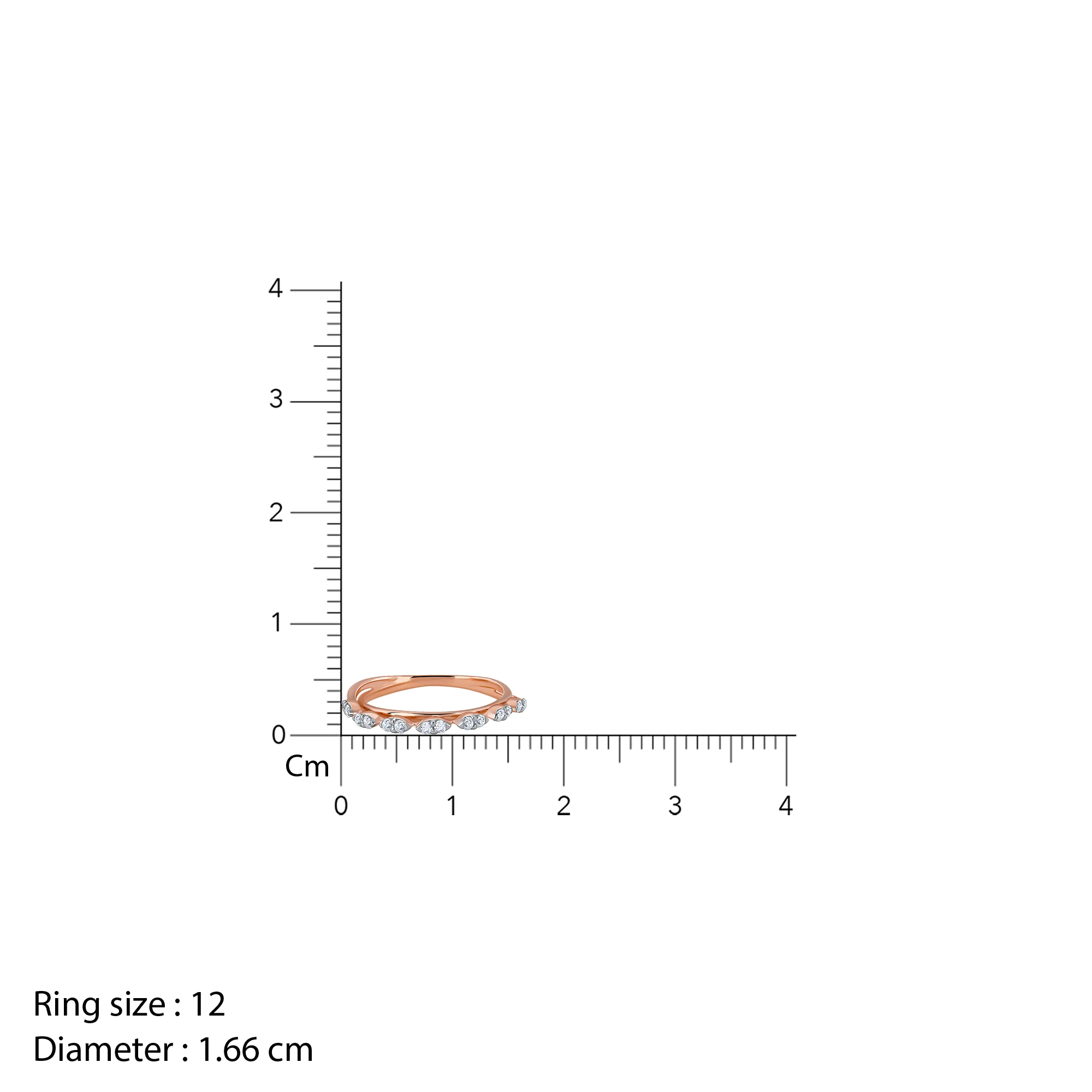 Rose Gold Lunar Circle Diamond Ring - Image 6
