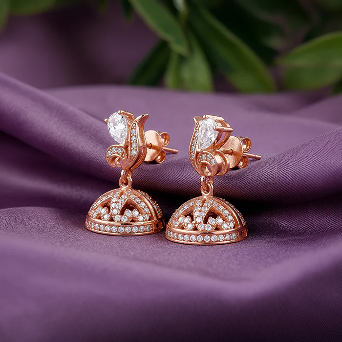 Rose Gold Madurai Jhumki - Image 2