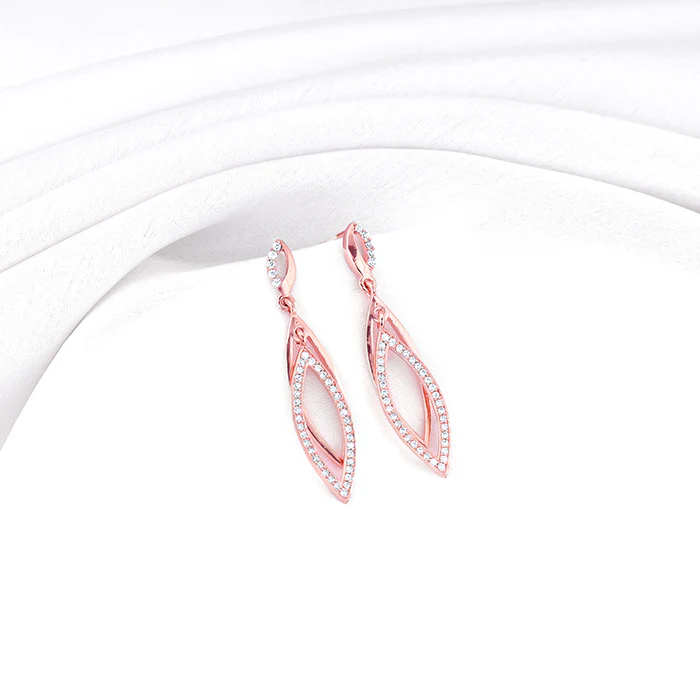 Rose Gold Majestic Marquise Danglers - Image 2