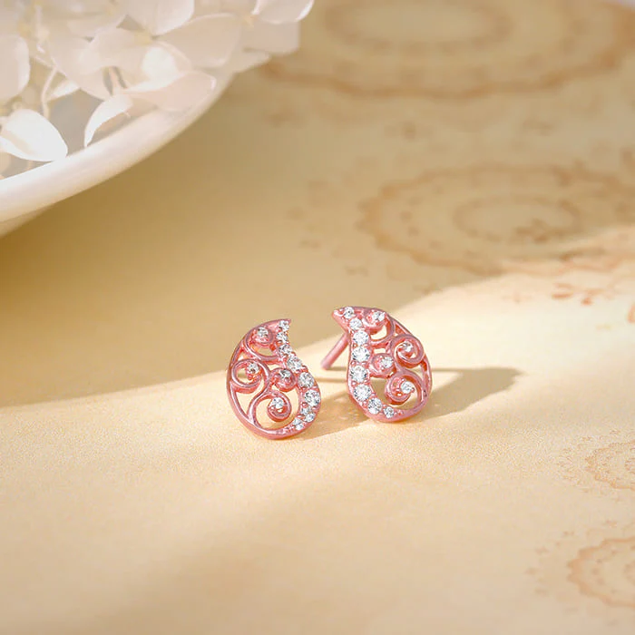 Rose Gold Mamidi Studs - Image 2