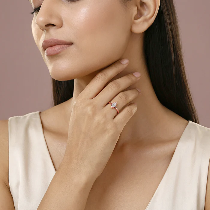 Rose Gold Marquise Shine Ring (Size 12) - Image 3