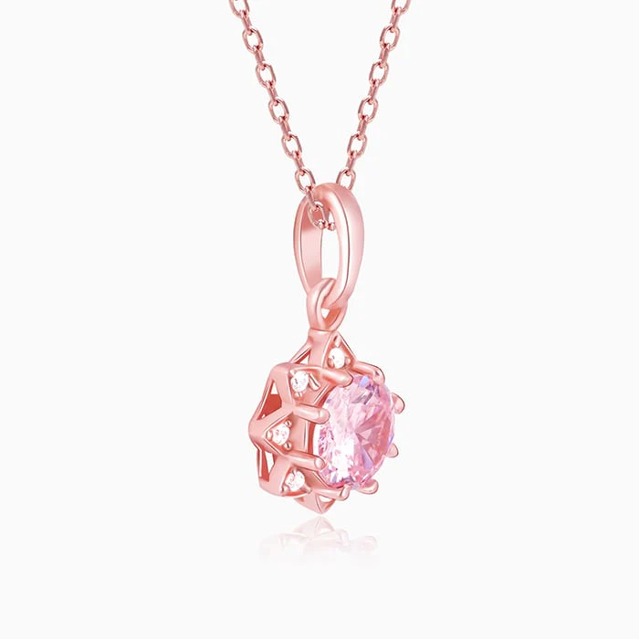 Rose Gold May You Always Bloom Pendant With Link Chain - Image 4