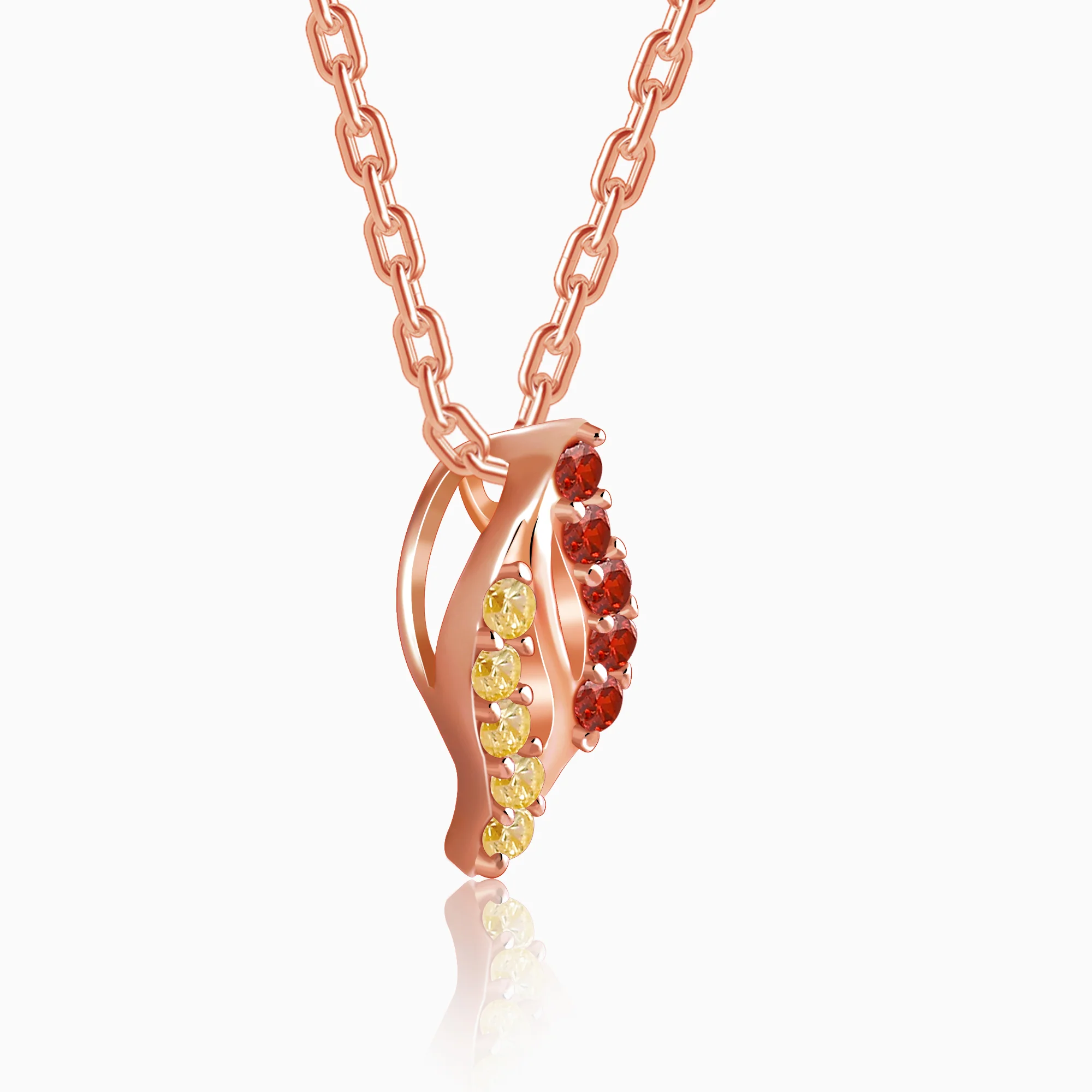 Rose Gold Mazu Pendant With Link Chain - Image 4