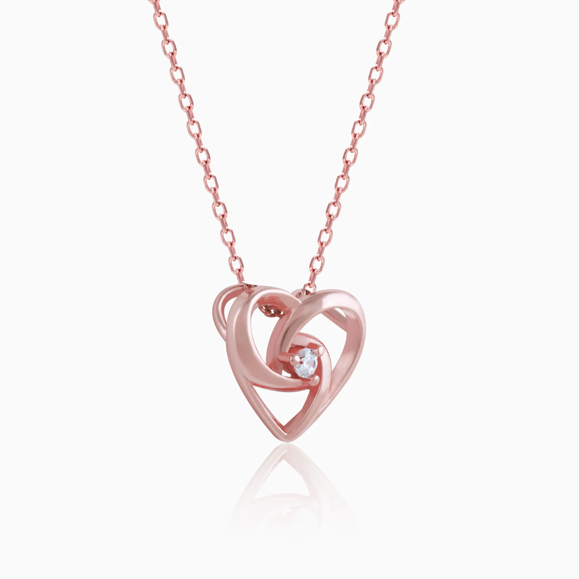 Rose Gold Meandering Heart Pendant - Image 3