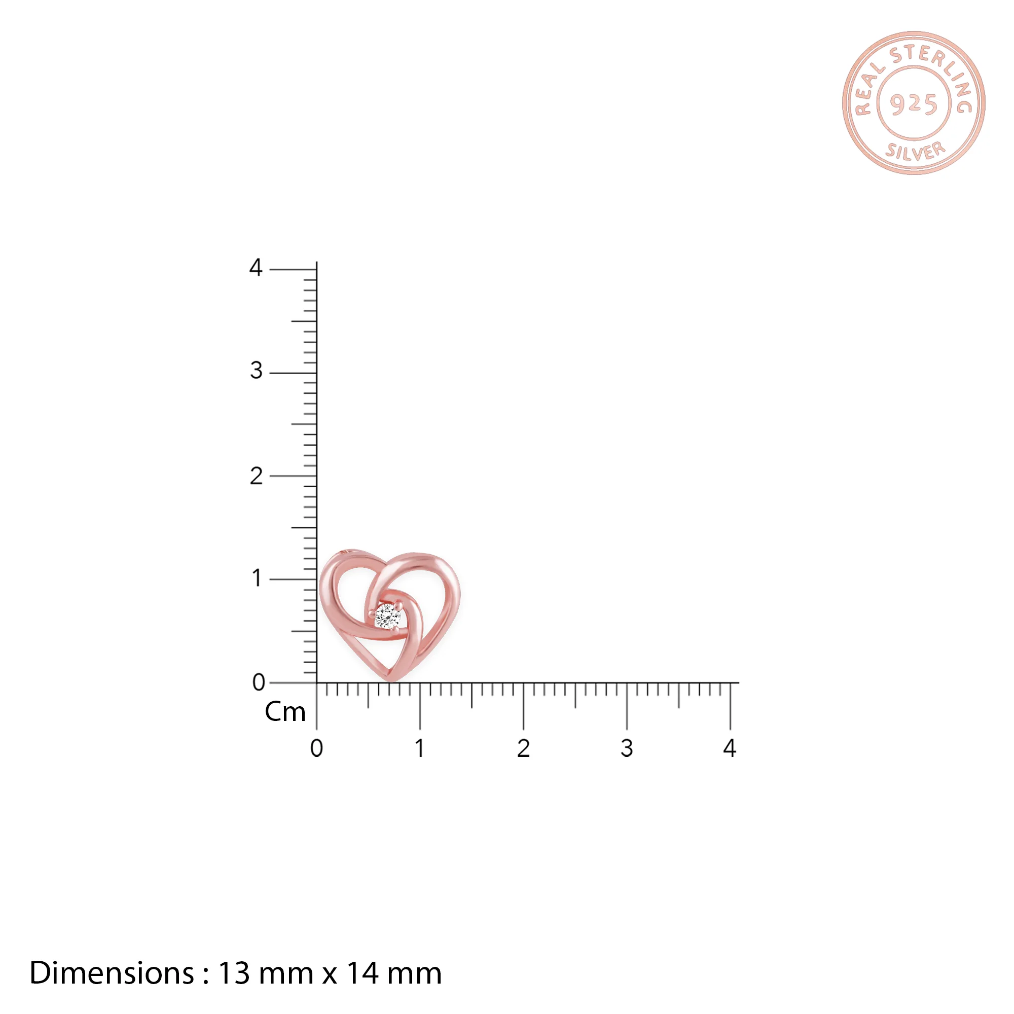 Rose Gold Meandering Heart Pendant - Image 4