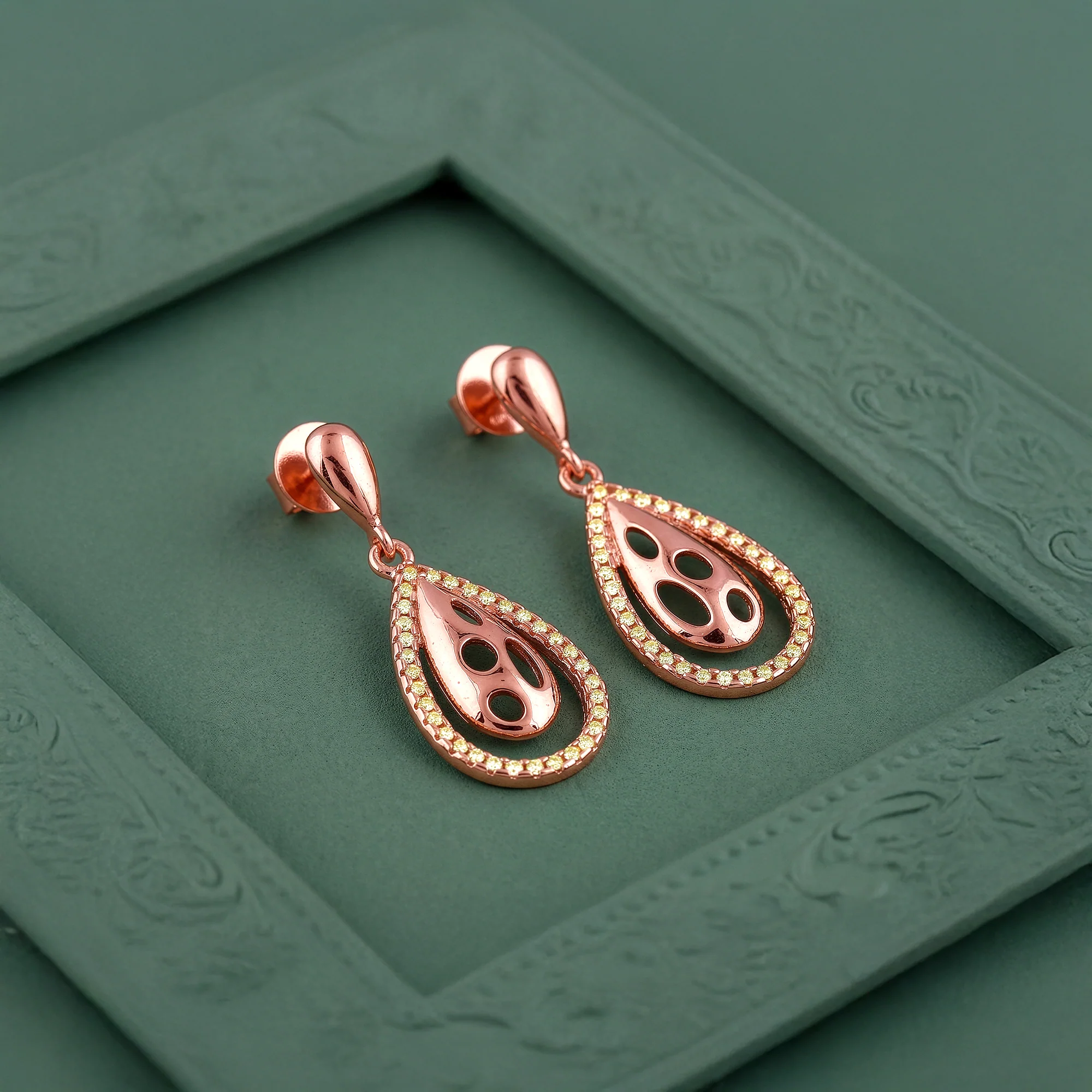 Rose Gold Meherika Earrings - Image 2