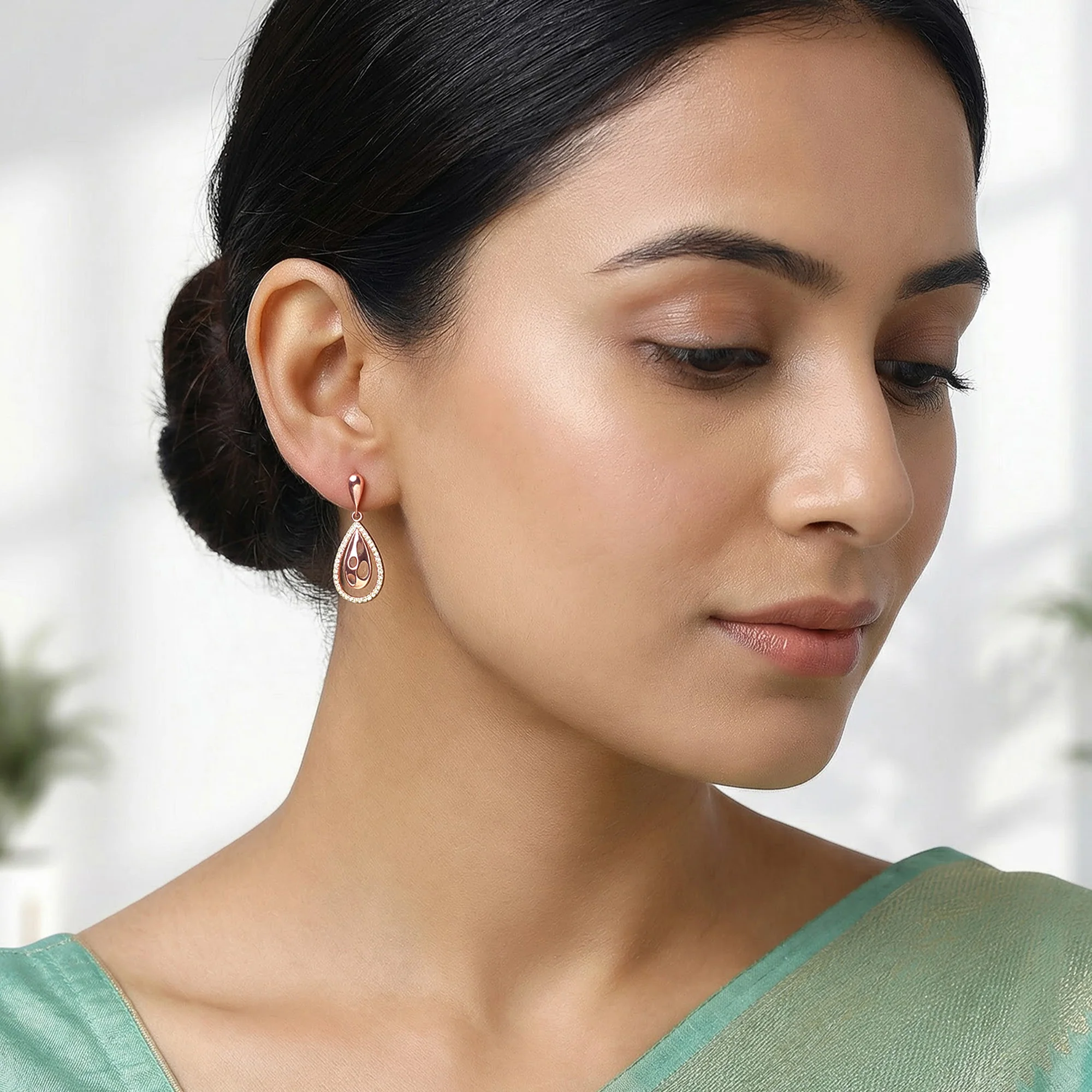 Rose Gold Meherika Earrings - Image 3