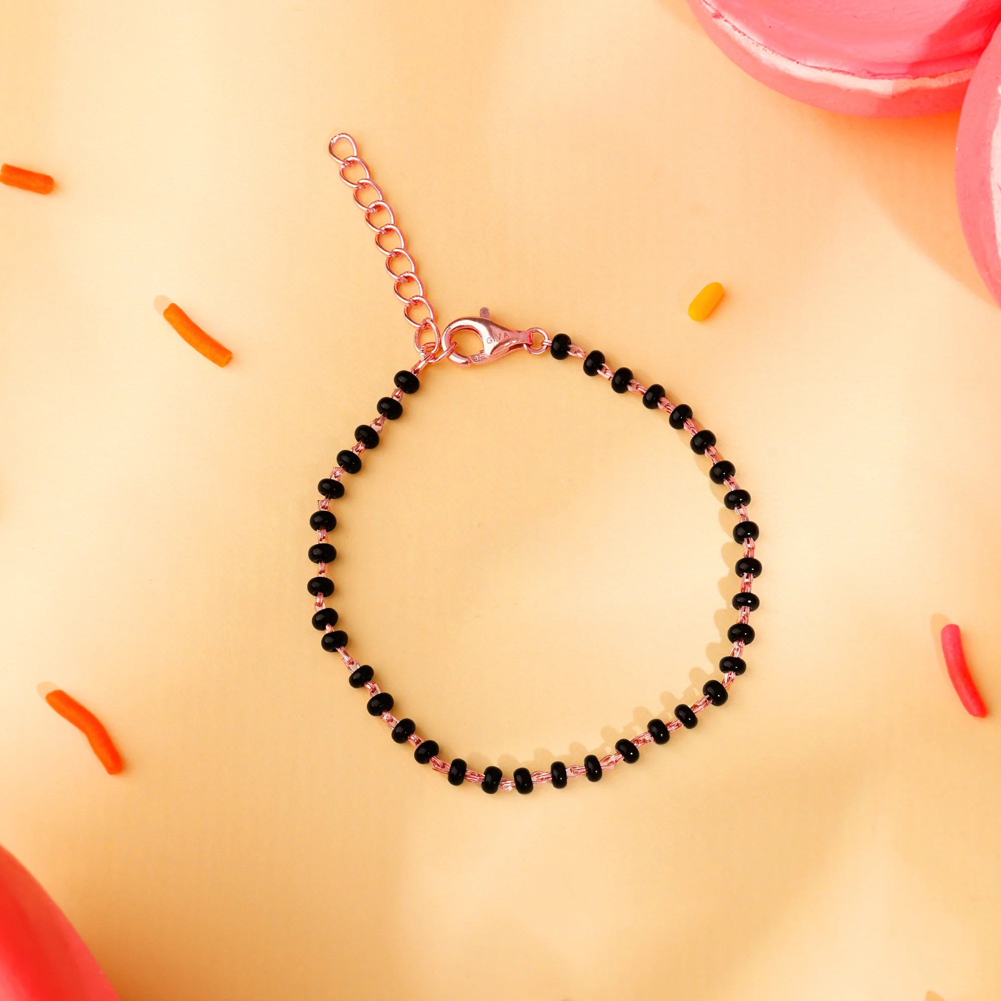 Rose Gold Minimal Nazar Kids Bracelet (2 - 8 Years) - Image 2
