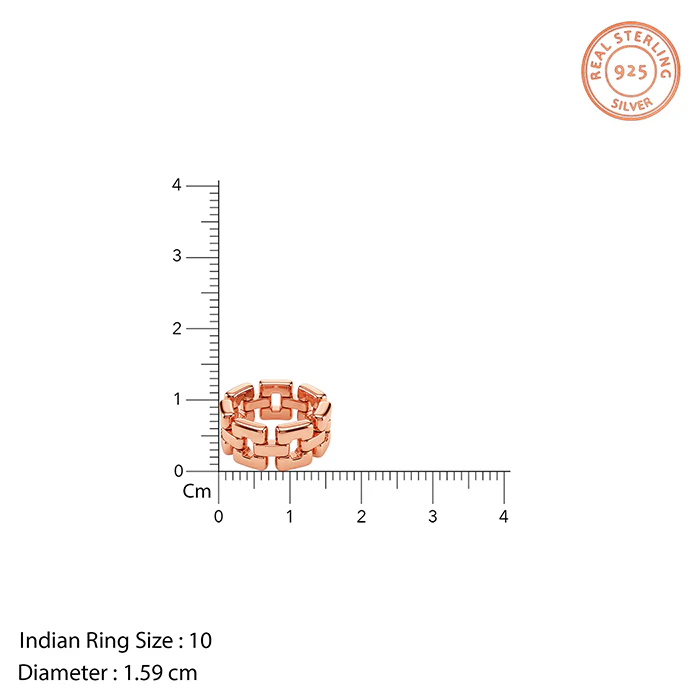 Rose Gold Modish Ring (Size 10) - Image 4