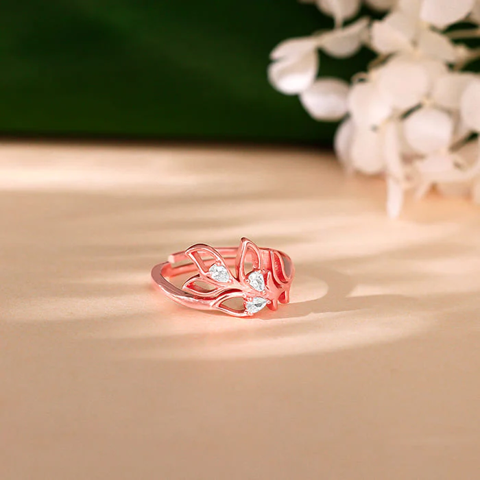 Rose Gold Mor Pankh Ring - Image 2