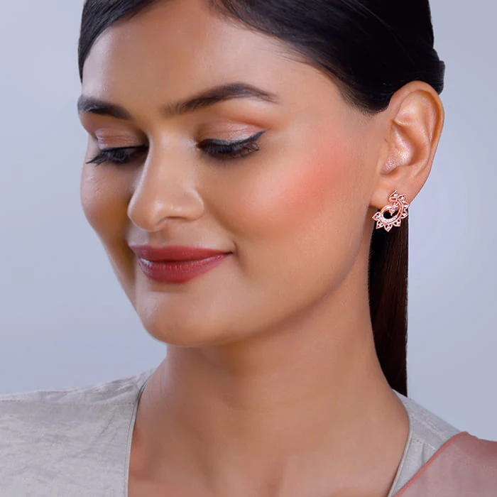 Rose Gold Morni Earrings - Image 3