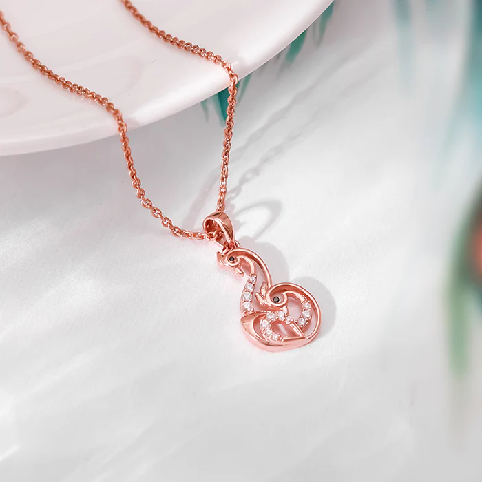 Rose Gold Mridul Mor Pendant With Link Chain - Image 2