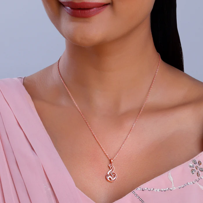 Rose Gold Mridul Mor Pendant With Link Chain - Image 3