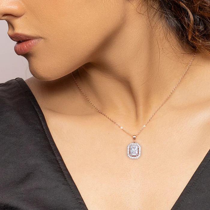 Rose Gold Mystique Romance Pendant With Link Chain - Image 2