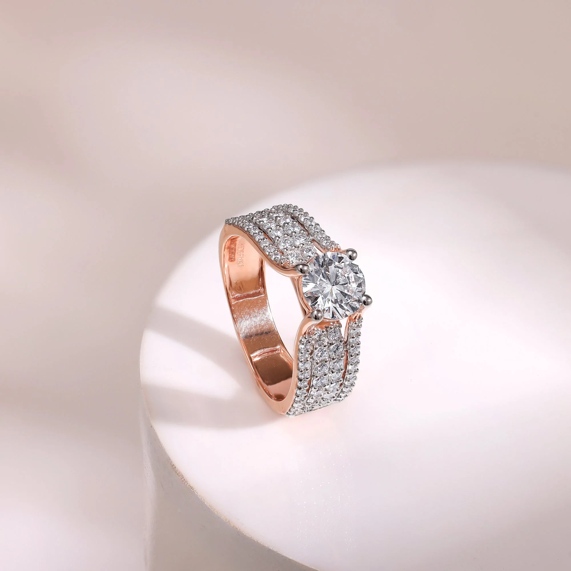 Rose Gold Narvi Solitaire Lab Grown Diamond Ring - Image 2
