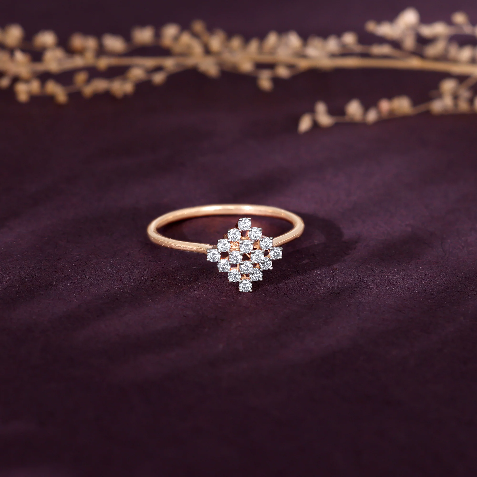Rose Gold Noble Diamond Ring - Image 2