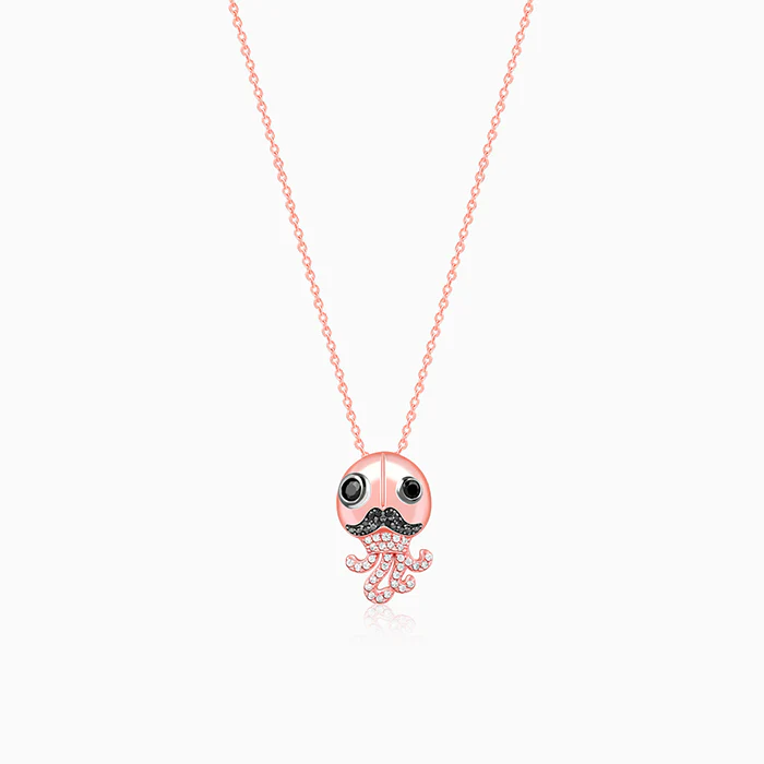 Rose Gold Octopus Pendant With Link Chain