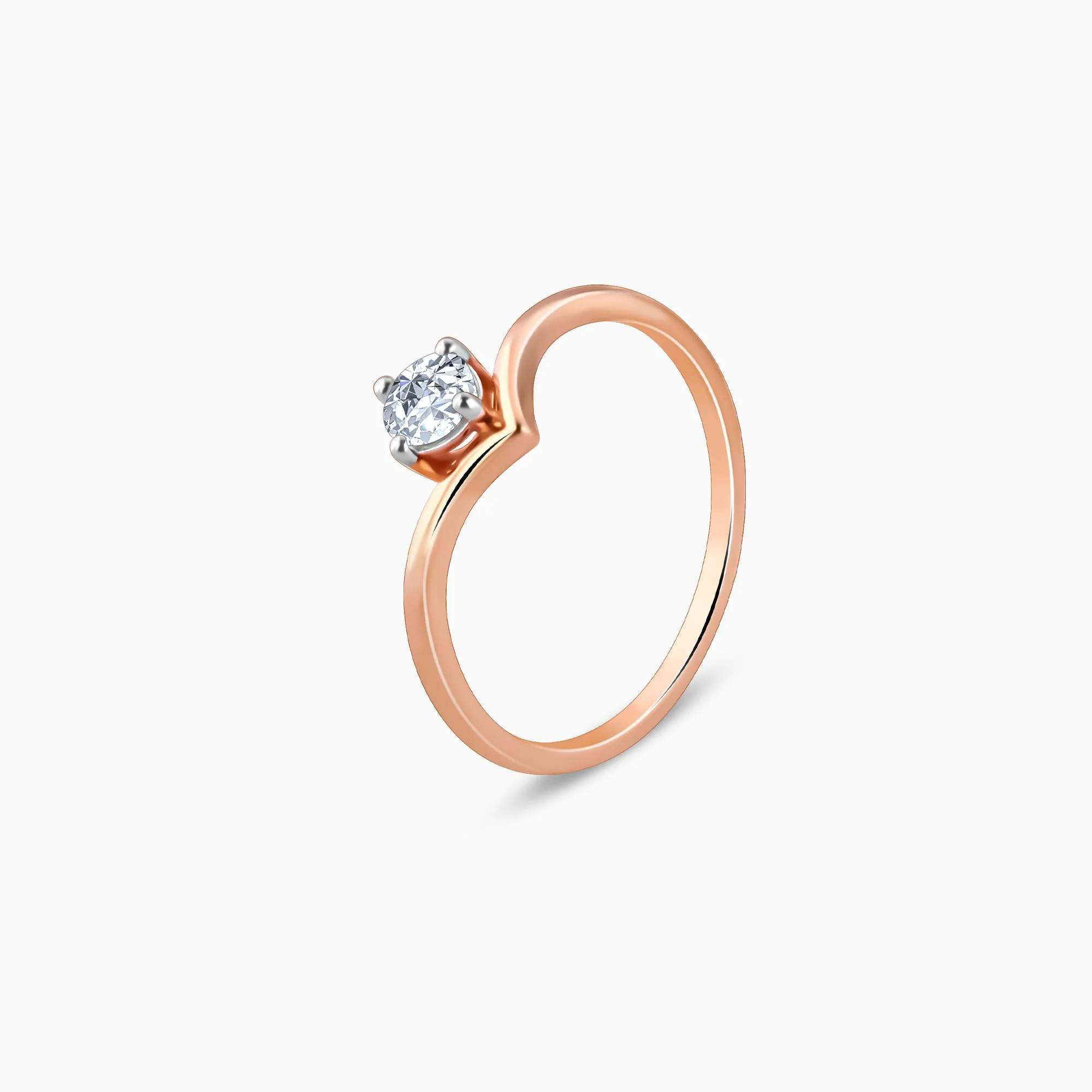 Rose Gold Opal Solitaire Lab Grown Diamond Ring - Image 4