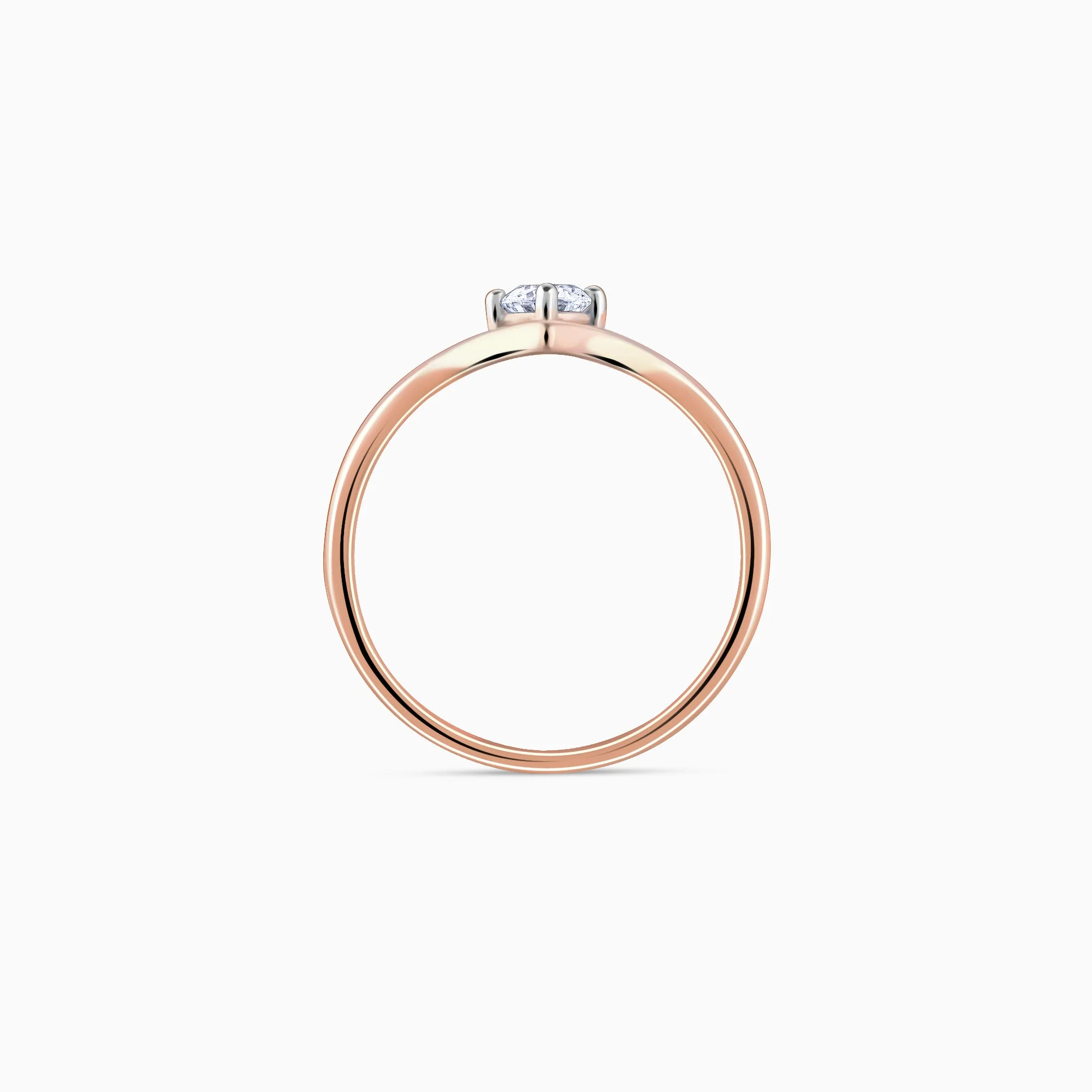 Rose Gold Opal Solitaire Lab Grown Diamond Ring - Image 5