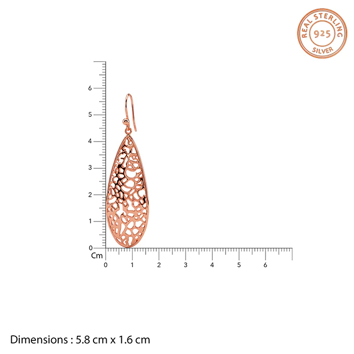 Rose Gold Oval Filigree Earrings - Image 5