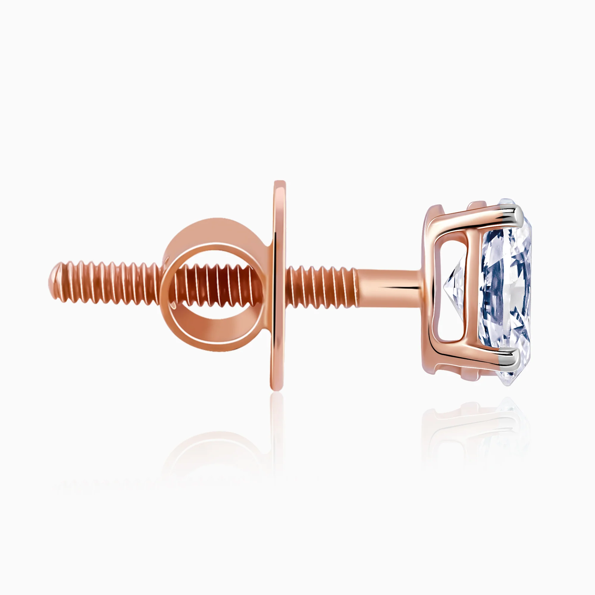 Rose Gold Ovaline Lab Grown Diamond Stud Earrings - Image 5
