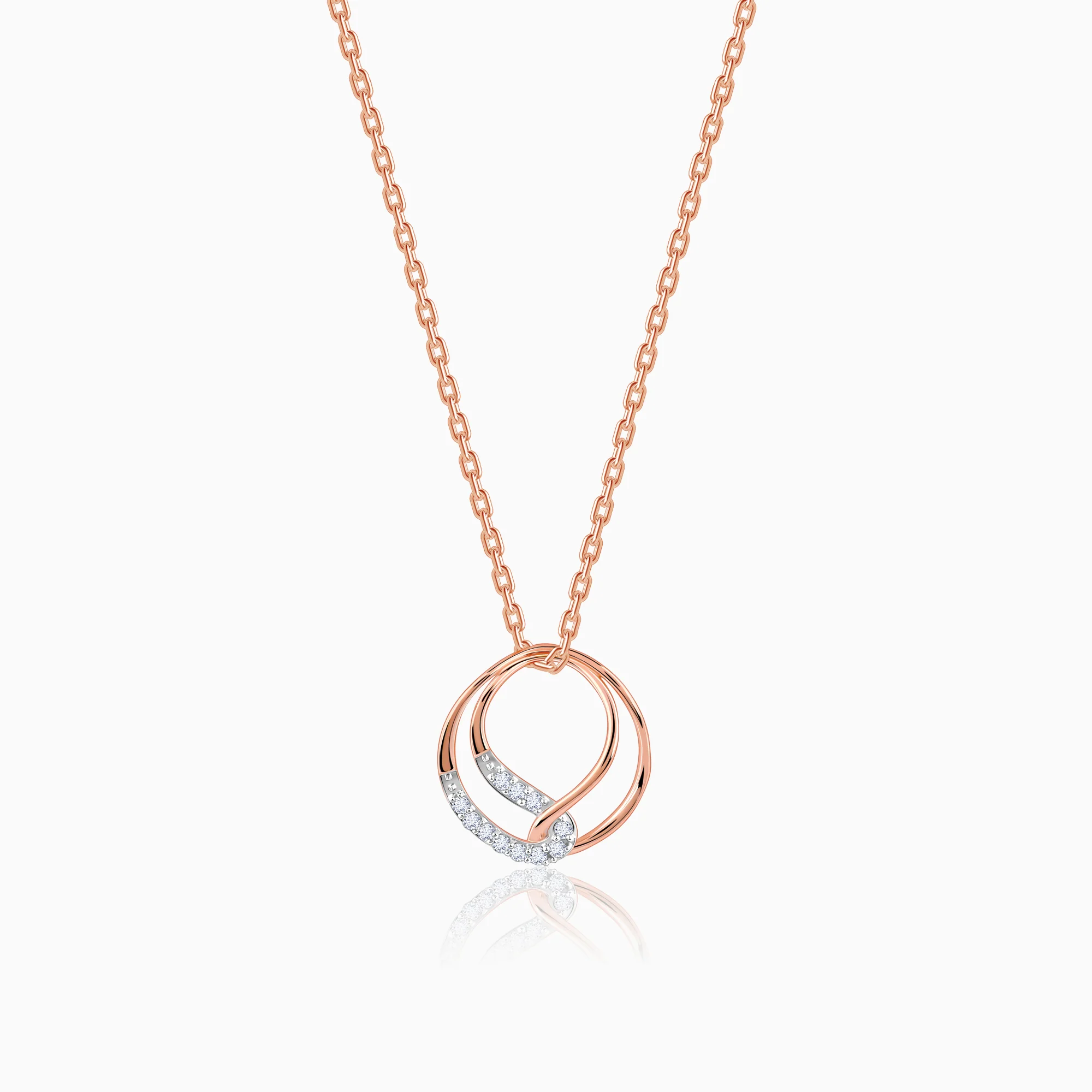 Rose Gold Oxbow Diamond Pendant