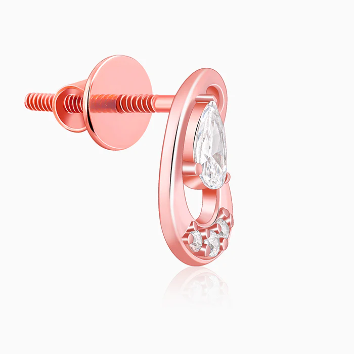 Rose Gold Paisley Love Earrings - Image 4