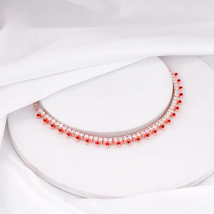Rose Gold Passionate Heart Choker Necklace - Image 2