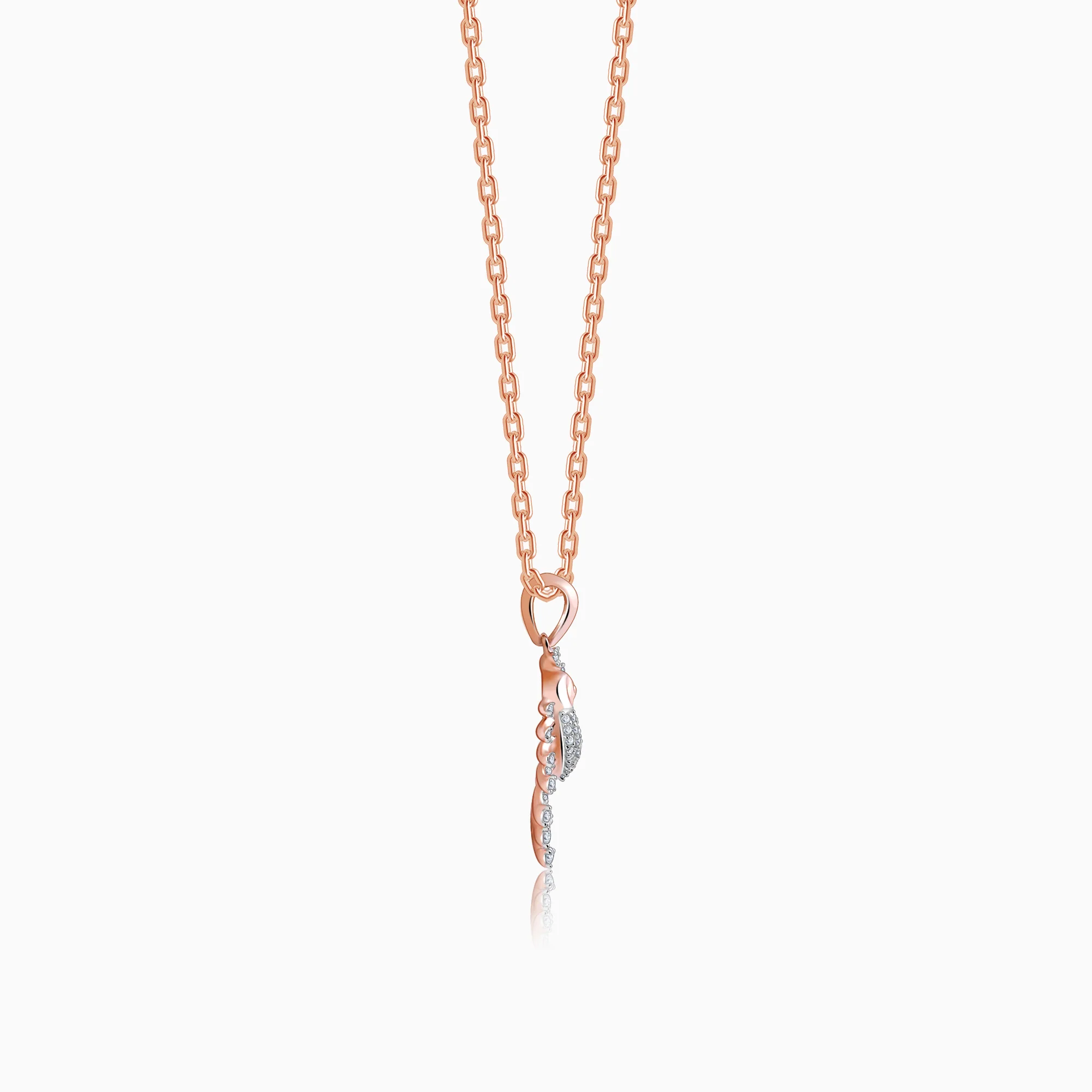 Rose Gold Peacock Lab Grown Diamond Pendant - Image 5