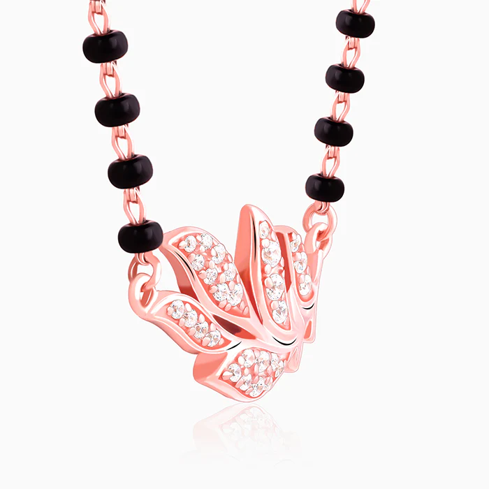 Rose Gold Peacock Feather Mangalsutra - Image 4