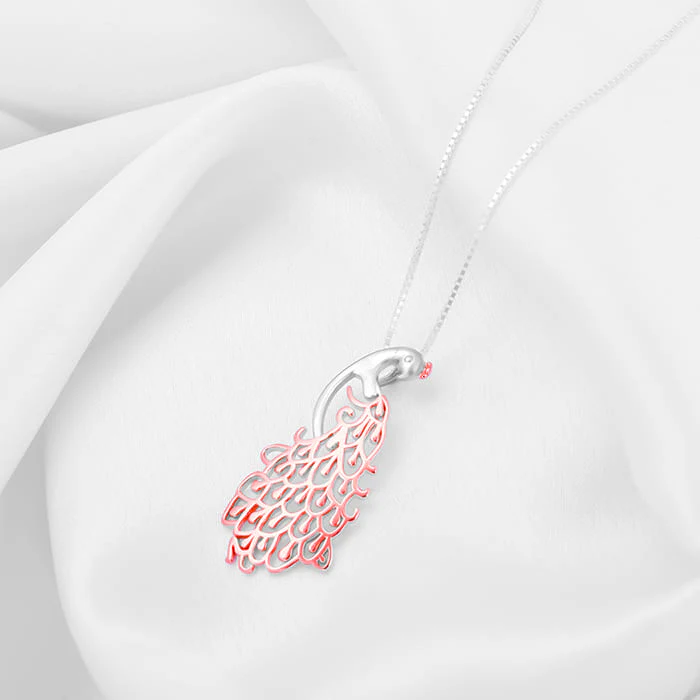 Anushka Sharma Rose Gold Peacock Pendant - Image 2