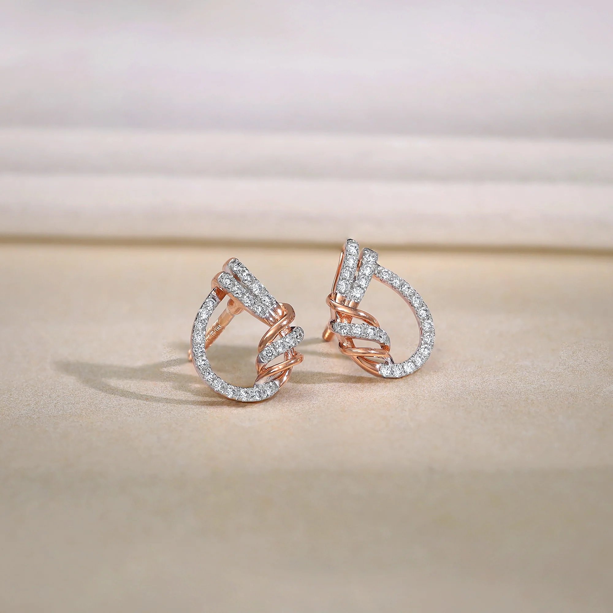 Rose Gold Pear Lab Grown Diamond Studs - Image 2