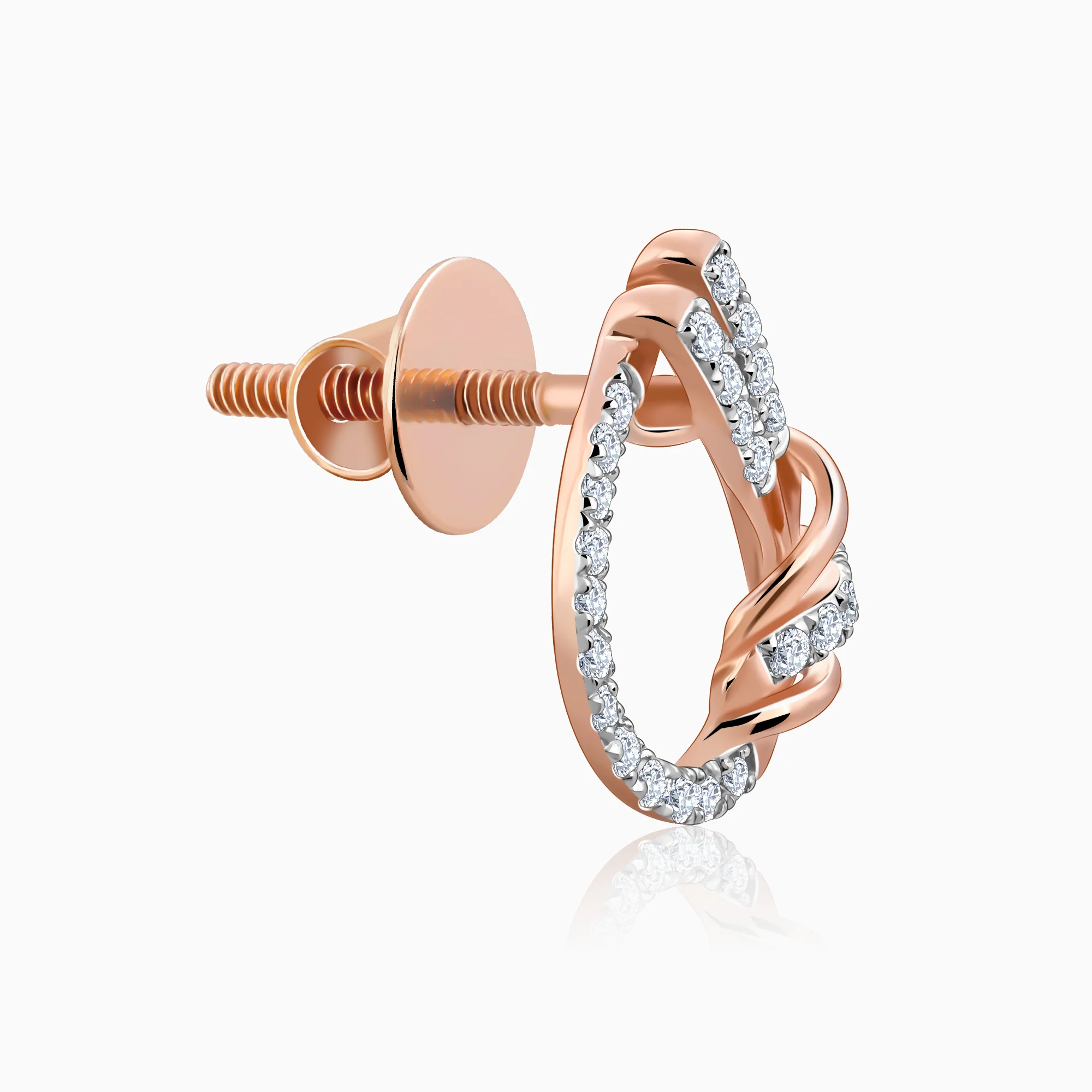 Rose Gold Pear Lab Grown Diamond Studs - Image 4