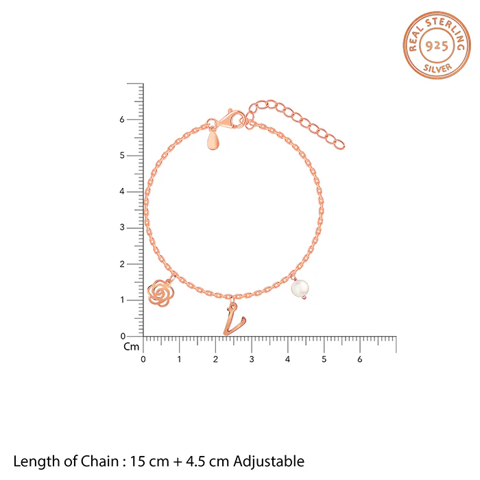 Rose Gold Pearl Rosey Personalised Bracelet - Image 6