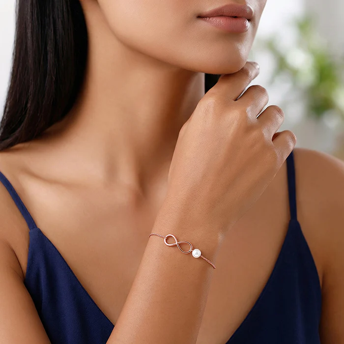 Rose Gold Pearl to Eternity Bracelet - Image 3