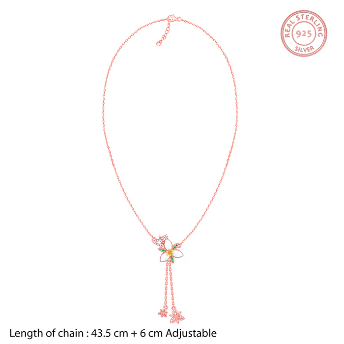 Rose Gold Persistent Trillium Lariat Necklace - Image 5