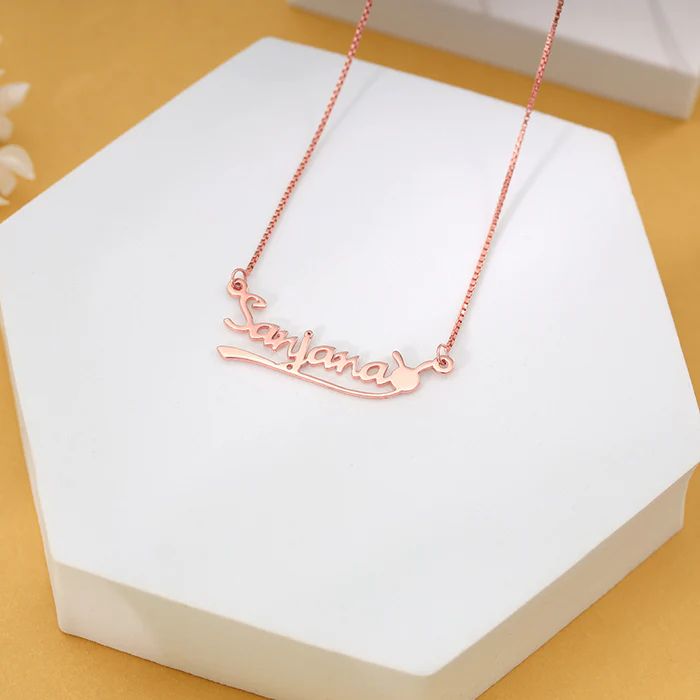 Rose Gold Personalised Bunny Necklace - Image 2