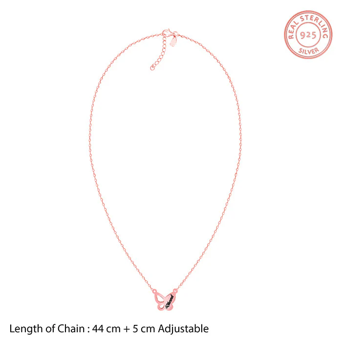 Rose Gold Personalised Butterfly Necklace - Image 6
