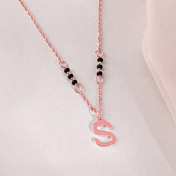 Rose Gold Personalised Cherished Initial Mangalsutra - Image 2