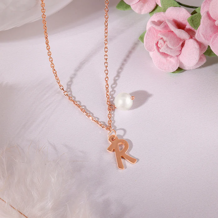 Rose Gold Personalised Chic Initial Necklace - Image 2
