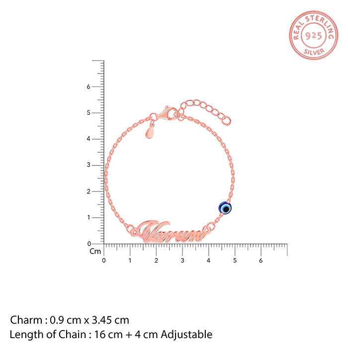 Rose Gold Personalised Classic Evil Eye Bracelet - Image 3