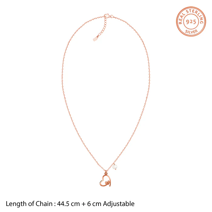 Rose Gold Personalised Classic Heart Necklace - Image 5